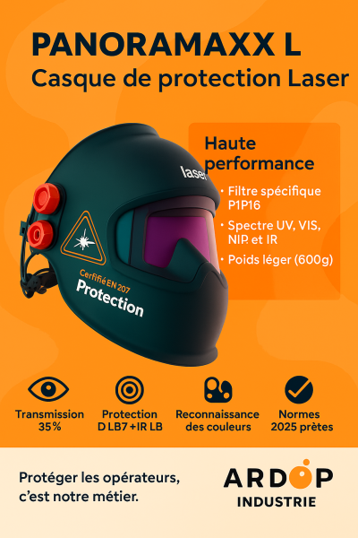 Casque de Protection Soudage Laser Dédié | Protection Certifiée EN 207 pour Opérateurs Laser