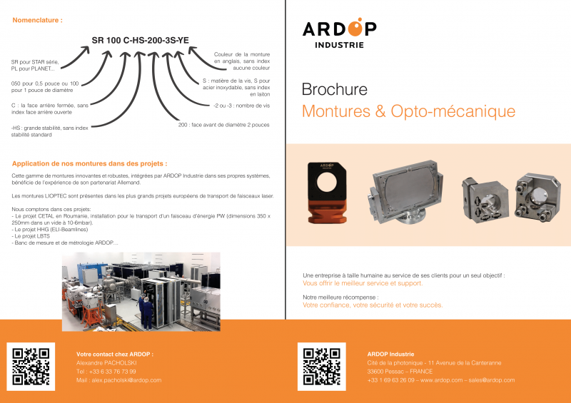 Montures opto-mécaniques